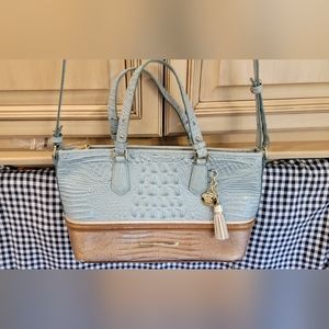 Brahman denim and brown bag, shoulder or crossbody bag